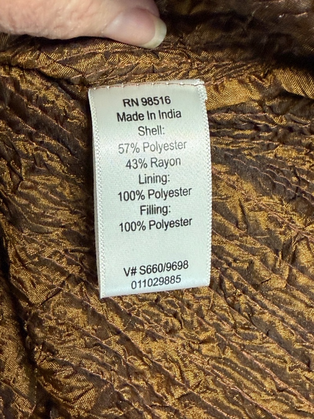 Coldwater Creek Metallic Bronze Textured Vest -medium - Picture 16 of 16